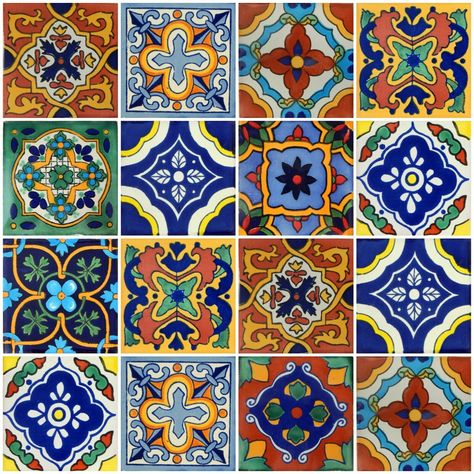 Tile For Kitchen Wall, Wooden Floor Tiles, Decorative Backsplash, Mexican Pattern, Mexican Talavera Tile, Mosaic Tile Designs, Tiles Handmade, Mexican Tiles, Decorative Ceiling Tile