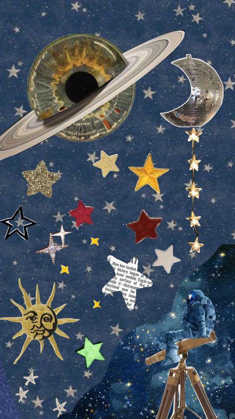 Sky Night, Arte Sketchbook, Space Stars, Wow Art, Star Moon, Art Collage Wall, Oui Oui, Cute Wallpaper Backgrounds, Funky Art