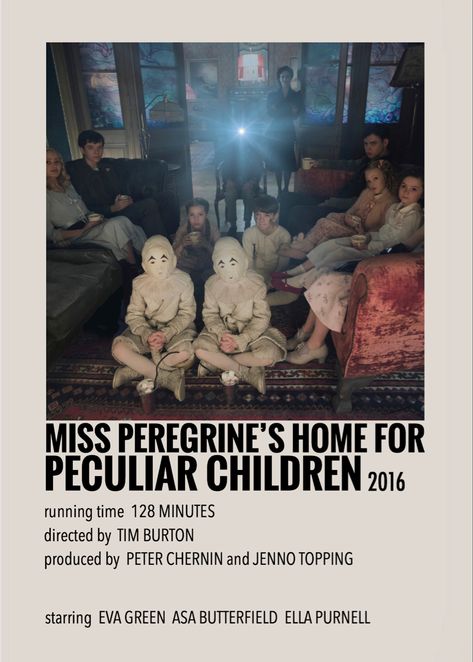 Minimalistic/polaroid movie poster by me Miss Peregrines Home, Movies Minimalist, Polaroid Movie Poster, Miss Peregrine's Peculiar Children, 80s Movie Posters, Tv Posters, Movies Comedy, Miss Peregrines Home For Peculiar, Polaroid Posters