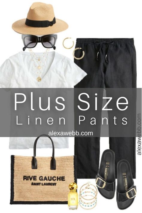 Linen Pants Outfit Plus Size Casual, Mid Size Linen Pants Outfit, Plus Linen Pants Outfit, Linen Pants Outfit Summer Plus Size, Linen Pants Plus Size Outfits, Wide Leg Linen Pants Outfit Plus Size, Linen Pants Curvy, Plus Size Linen Outfits, Linen Pants Outfit Plus Size