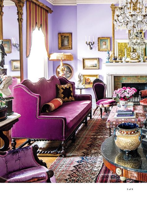 Lady Lounge, Deco Violet, Lilac Room, Modern Living Room Design Ideas, Lavender Room, Modern Living Room Design, House Beautiful Magazine, Purple Rooms, Living Room Design Ideas