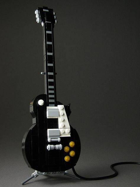 Les Paul Lego Guitar, Lego Sorting, Lego Music, Lego Room Decor, Easy Lego Creations, Lego Sculptures, Lego Diy, Lego Blocks, Lego Creative