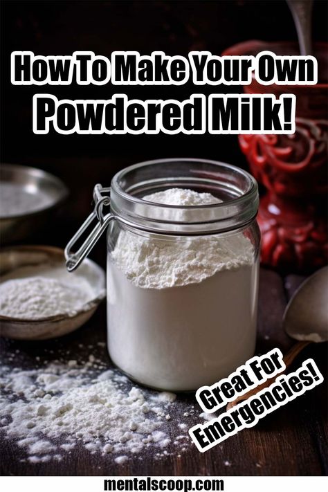 How To Make Your Own Powdered Milk! - Mental Scoop How To Make Dry Milk Powder, How To Make Buttermilk Powder, How To Make Baking Powder Recipe, Homemade Powdered Milk, How To Dehydrate Milk, How To Make Powdered Milk, How To Make Whole Milk From 2%, Recipes Using Powdered Milk, Dehydrating Milk