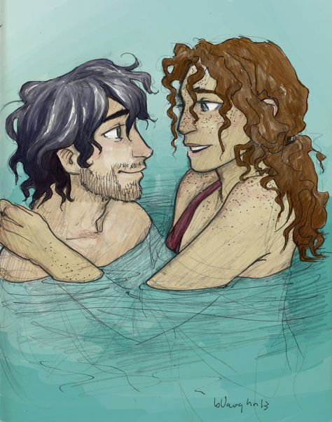 Poseidon and Sally Poseidon And Sally, Sally Jackson, Burdge Bug, Percy And Annabeth, Percy Jackson Fan Art, The Afterlife, Kane Chronicles, Rick Riordan Books, The Heroes Of Olympus