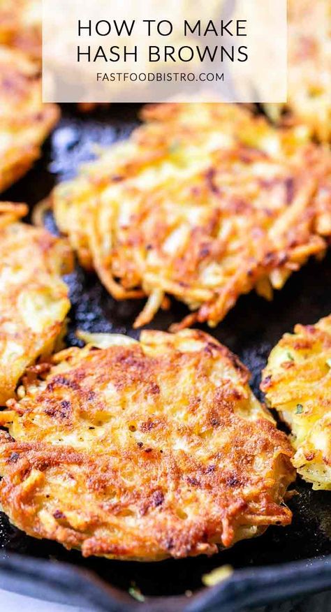 Hashed Browns, Homemade Hashbrowns, Breakfast Hashbrowns, Hashbrown Recipes, Ultimate Breakfast, Breakfast Hash, Hash Brown, Fast Easy Meals, Hash Browns