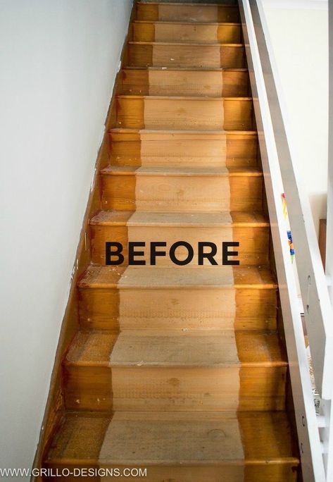 Ombré Stairs, French Vintage Living Room, Painted Stair Risers, Stairs Makeover Ideas, Stair Renovation, Stair Ideas, Stair Makeover, Stairs Makeover, Staircase Remodel