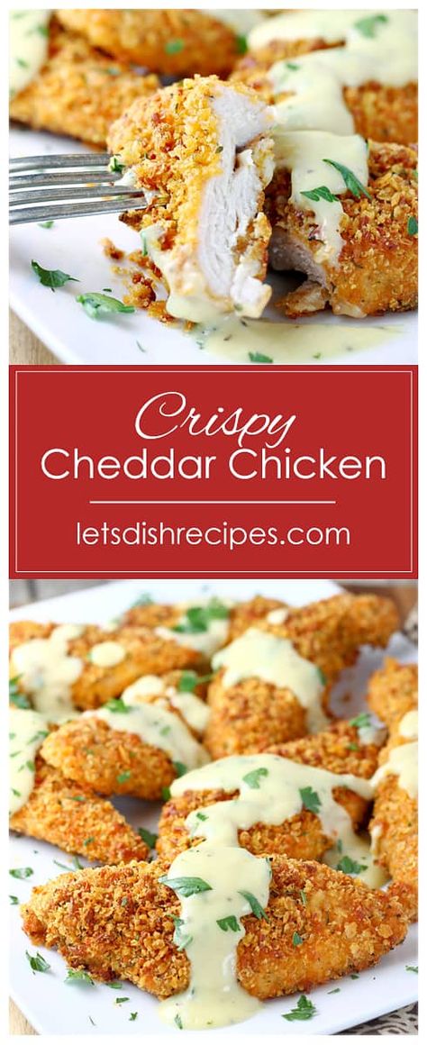 Simple Chicken Gravy, Chicken Breast Pieces, Homemade Chicken Gravy, Gravy Chicken, Crispy Cheddar Chicken, Crumb Crust, Chicken Dishes Easy, Cheddar Chicken, Simple Chicken