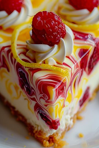 Luscious Lemon Raspberry Swirl Cheesecake Orange Crush Cake, Raspberry Delight, Crush Cake, Raspberry Whipped Cream, Lemon And Raspberry, Raspberry Swirl Cheesecake, Pistachio Cheesecake, Raspberry Scones, Swirl Cheesecake