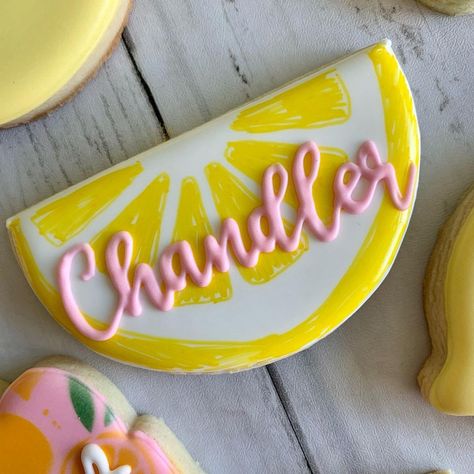 Emily on Instagram: “Such a refreshing vibe with this set! I love anything lemon, especially lemons with pink accents. Fun fact: when I was pregnant with my…” Frosted Sugar Cookies, Bridal Shower Cookies, Miss To Mrs, Sugar Cookie Frosting, Pink Accents, Bridal Shower Theme, Bridesmaid Proposal, Fun Fact, Cookie Decorating