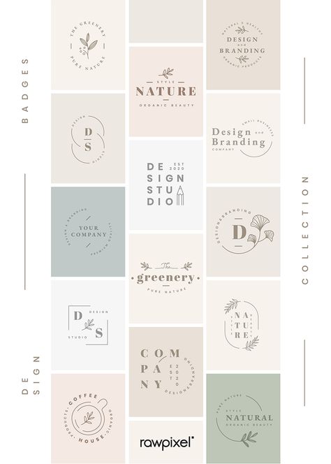 Download beautiful free and premium royalty-free design badges collection stock photos as well as vectors, PSD, mockups, and illustrations at rawpixel.com Botanical Frame, Organic Packaging, Eco Logo, Logo Design Set, Snapchat Stickers, Boho Logo, Web Design Resources, Logo Floral, Coffee Logo