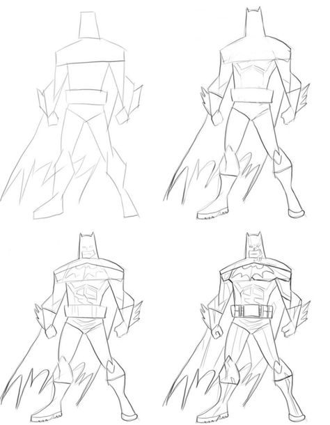 How to draw Batman Batman Drawing Reference, How To Draw Super Heroes, Batman Tutorial, Amazing Pencil Drawings, How To Draw Batman, Stuff Drawing, Batman Coloring, Batman Animated Series, Tattoo Painting