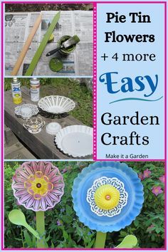 Outdoor Crafts For Adults, Easy Garden Crafts, Spring Garden Crafts, Geriatric Activities, School Courtyard, Kid Activites, Plate Flowers Garden, Yard Crafts, Glassware Garden Art