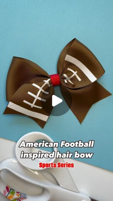 Football Bows, Thanksgiving Cheer Bows, Basketball Cheer Bows, Football Hair Bows, Usa Cheer Bows, Hair Bow Tutorial, Flag Football, Bow Tutorial, Diy Hair Bows