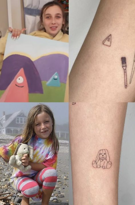 Patchwork Tattoos, Hand Tattoos For Girls, Bunny Tattoos, C Tattoo, Cute Little Tattoos, Emma Chamberlain, Discreet Tattoos, Dainty Tattoos, Arm Tattoos