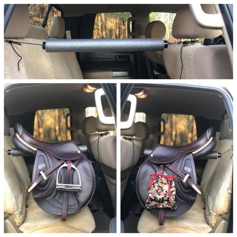 Saddle sling to transport my saddle! #englishsaddle #cwdsellier #horse #horses www.saddlesling.com Car Saddle Rack, Horse Travel, Horse Barn Ideas Stables, Horse Barn Designs, Saddle Rack, Equine Therapy, Horse Things, Horse Tips, Horse Diy