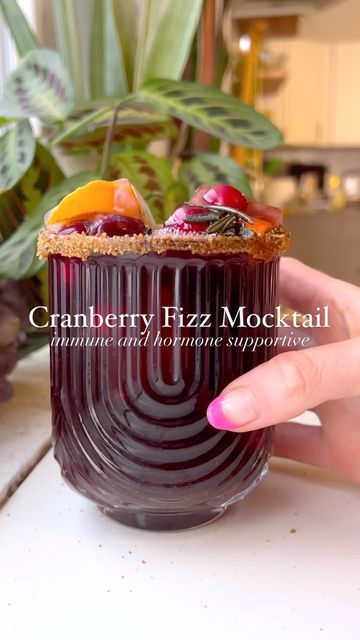 Adrenal Cocktail Aesthetic, Cranberry Fizz Mocktail, Christmas Mocktail Recipe, Adrenal Cocktail Recipe, Hormonal Cycle, Christmas Mocktail, Fizz Mocktail, Cranberry Mocktail, Cranberry Fizz