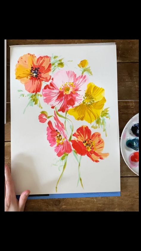 144.6k Likes, 3,509 Comments - Joanna Stevens Gaines (@joannagaines) on Instagram: “One of my favorite artists sent me a tutorial that I wanted to share here. If you're wanting to try…” How To Paint Zinnias Acrylic, Mass Drawing, Poppy Tutorial, Crafts For Teens To Make, Garden Illustration, Flower Sketches, Flower Artwork, Flower Doodles, Watercolor Drawing