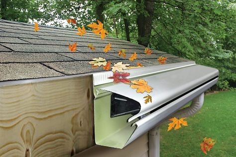 Gutter Guards, Leaf Guards, & Leaf Filters: Do they really work? Gutter Leaf Guard, Diy Gutters, Gutter Guards, Gutter Protection, Diy Leaf, Gutter Accessories, Leaf Guard, Roofing Options, How To Install Gutters