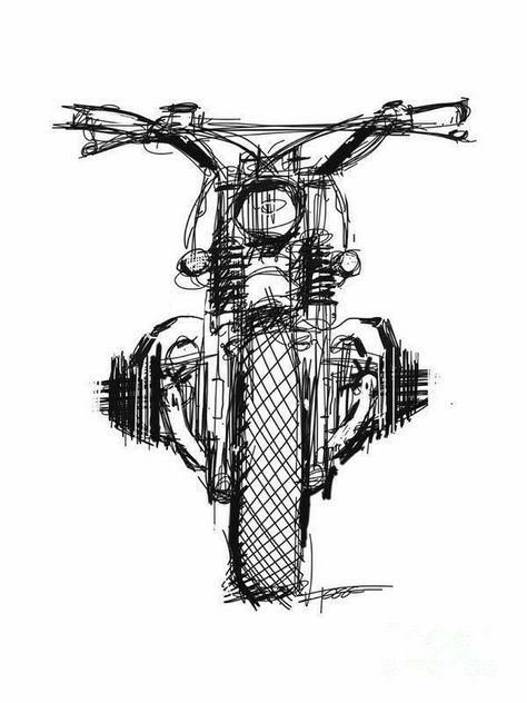 Motorbike Art, Motorcycle Drawing, Bike Drawing, Bike Sketch, Motorcycle Illustration, Pen Art Drawings, Biker Art, Bmw Motorcycle, Motorcycle Art