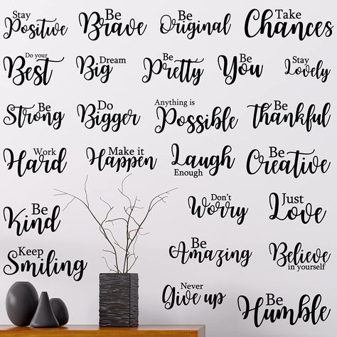 Wall Writing Decor Quotes Bedrooms, Wall Decal Quotes Inspirational, Inspirational Quotes Decals, Modern Wall Stickers, Office Diy, Positive Wall, Quotes Stickers, Spiritual Wall Decor, Wall Stickers Quotes