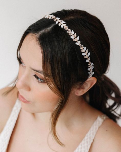 This hairpiece is simple and demure, also mindful… Brides what do you think? Tell us in the comment session Kids Tiara, Headband Design, Quinceanera Crown, Crystal Bridal Headpiece, Crystal Hair Vine, Gold Headpiece, Crystal Bridal Earrings, Kings Crown, Wedding Hair Pins