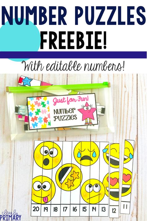 Get a free set of number puzzles and lots of tips of how to use them in the classroom! Number puzzles are a fun and hands on activity for your students to practice ordering numbers. Your kindergarten or first grade students will love to work on counting in so many ways. Great for numbers to 20 or 100, skip counting or counting backward. Read for all the ways to use these number puzzles and worksheets in your math centers for kindergarten. Counting Backwards Kindergarten, Skip Count Activities, Ordering Numbers Kindergarten, Number Fluency Kindergarten, 0-20 Number Activities, Teen Numbers Activities, Kindergarten Counting Activities, Counting Backwards Activities, Counting Backwards From 20