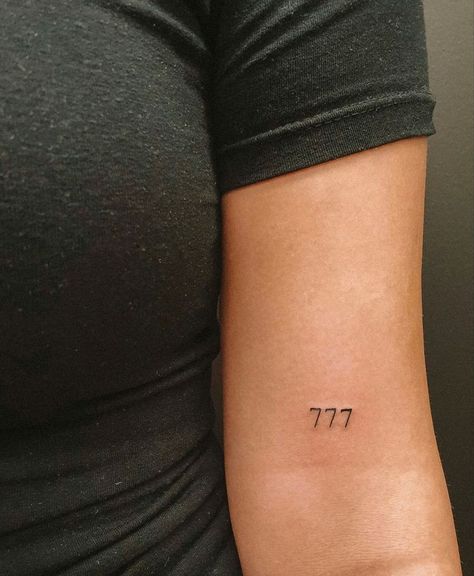 Red Ink 777 Tattoo, Angel Numbers 777 Tattoo, 333 Tatoos, Angels Numbers Tattoo, 4 Number Tattoo, Tattoo Ideas 777, 333 Angel Number Tattoo Ideas, Tattoo Angel Numbers, Angel Number Nails