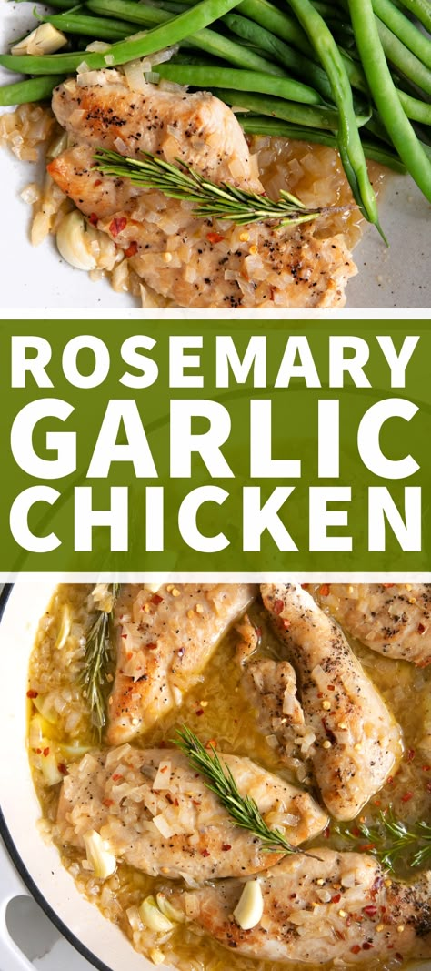 Rosemary And Garlic Chicken, Rosemary Chicken Crockpot Recipes, Chicken Rosemary Recipes, Chicken Tenderloin Recipes Sauteed, Rosemary Chicken Recipes, Baked Rosemary Chicken Breast, Baked Rosemary Chicken, Rosemary Chicken Breast, Rosemary Chicken And Potatoes