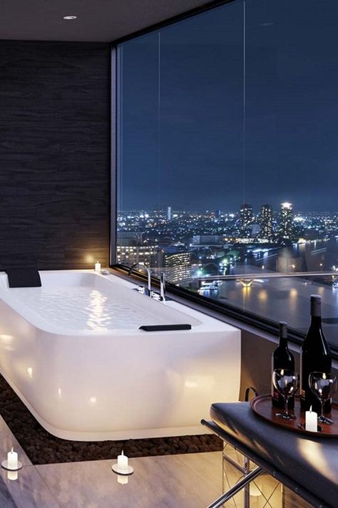 City View - Luxurious bathroom Luxury Bathtub, Bad Inspiration, Dream Bathrooms, Design Del Prodotto, Bath Tub, Beautiful Bathrooms, Design Case, Luxury Apartments, Luxury Bathroom