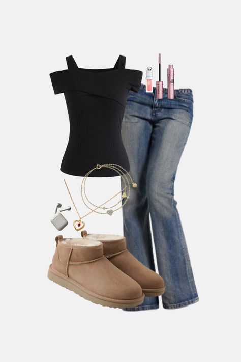 outfit inspo, outfit ideas, outfit, clothes, spring outfits, casual spring outfits, fall outfits, winter outfits, summer outfits, beach outfits, school outfits, school outfit inspo ideas, pretty outfits, elegant outfits, bootcut jeans, flared jeans, uggs, sherpa uggs, sambas, white sambas, campus 00s, gold jewellery, heart necklace, vintage, y2k, aesthetic, clean girl, saltburn, saltburn outfits, hyper feminine outfits, cute, fresita, cute fresita outfits, shoulder off top, dress to impress Uggs Sherpa, Outfits Bootcut Jeans, Sherpa Uggs, Saltburn Outfits, Shoulder Off Top, Sambas White, Hyper Feminine Outfits, Vintage Y2k Aesthetic, Clean Girl Outfits