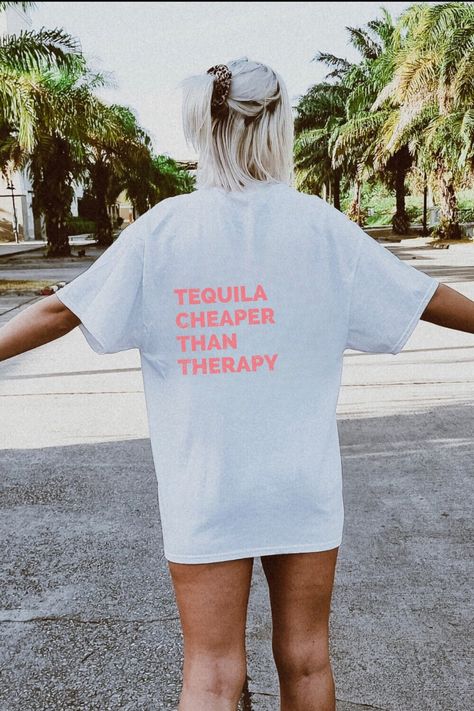 Tequila Humor, Cheaper Than Therapy, Tequila Shirt, Drinking Team, Day Drinking, Drinking Humor, Drinking Shirts, Team Shirts, Summer Day