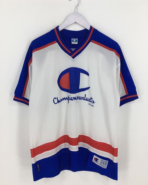 CaptClothingVintage on Instagram: “Excited to share this item from my #etsy shop: Vintage 80s CHAMPION Jersey Large Champion Sportswear Big Logo Spell Out Champion Usa…” Vintage Sportswear, Black Oxfords, Champion Logo, Athletic Apparel, Oxford Shirt, Basketball Jersey, Tshirt Logo, Cool Shirts, Shirt Design