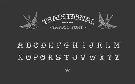 Traditional Tattoo Alphabet, Traditional Tattoo Lettering, Old Style Tattoos, Tattoo Alphabet, Skateboard Tattoo, Old School Fonts, Blackletter Font, American Tattoos, Tattoo Stencil Outline