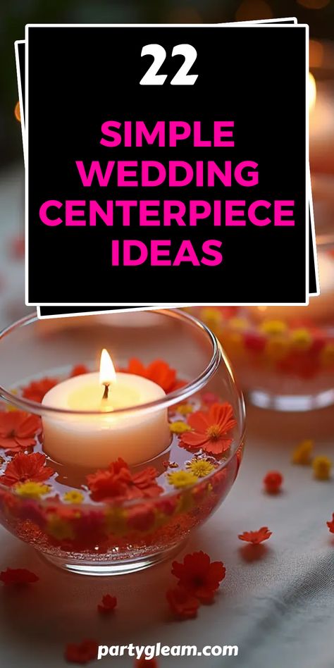 Looking to bring effortless charm to your wedding tables? Check out these 22 simple wedding centerpiece ideas that will truly wow your guests! From beautiful floating flower bowls to elegant candle arrangements, discover how easily you can enhance your reception ambiance. Each centerpiece is budget-friendly, making it easier to stick to your wedding plan without sacrifice. Make your special day memorable with these stunning yet simple ideas destined to impress everyone seated at your tables! Bowl Centerpiece Ideas Wedding, Bowl Centerpiece Ideas, Centerpiece Ideas Wedding, Monochromatic Flowers, Small Flower Arrangements, Floating Flower, Candle Arrangements, Wedding Centerpiece Ideas, Bottle Centerpieces