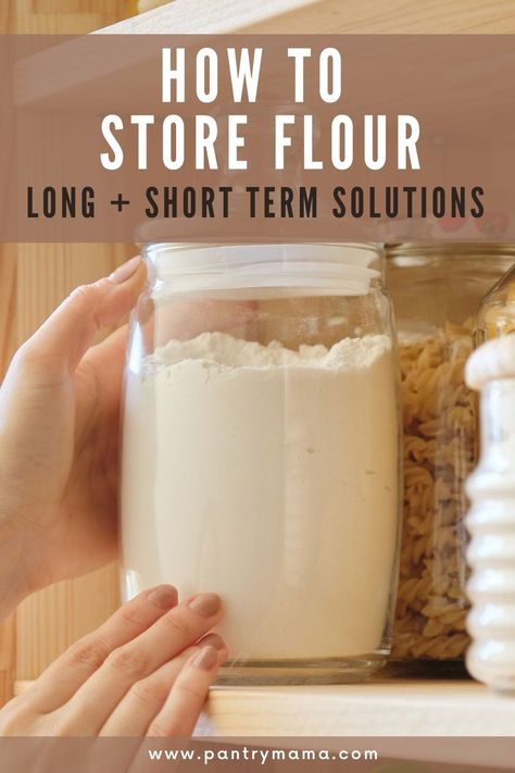 How To Can Flour, How To Make Bread Flour, Bulk Flour Storage Ideas, 25 Lb Flour Storage, Shtf Recipes, Best Way To Store Flour Long Term, Long Term Storage Of Flour, How To Store Rice Long Term, How To Make Self Raising Flour From Plain Flour