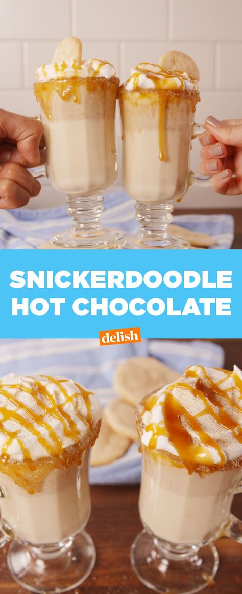 Snickerdoodle Hot Chocolate Recipe, Snickerdoodle Hot Chocolate, Christmas Beverages, Frozen Hot Chocolate Recipe, Dream Dessert, Winter Foods, Detox Smoothies, Snickerdoodle Cookie, Hot Cocoa Recipe