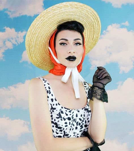 Queen Herby, Qveen Herby, Camp Fashion, Vintage Makeup Looks, Bold Makeup Looks, Black Lips, Bold Makeup, Vintage Makeup, Feminine Energy