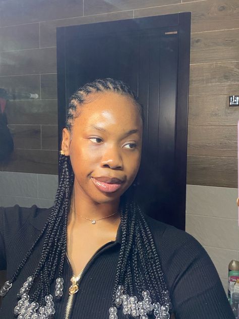 Short Straight Back With Beads, Straightback Cornrows Braids With Beads, Short Straight Back Cornrows With Beads, Straight Back Cornrows With Beads, Straight Backs With Beads, Cornrow With Beads, Small Cornrows, Cornrows With Beads, Straight Back Cornrows