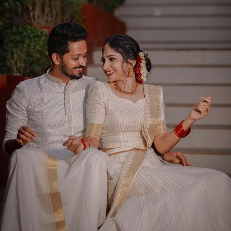 Kerala Wedding Saree Hindus, Madhuram Veppu Dress Christian, Madhuram Veppu Dress, Madhuramveppu Ideas, Christian Engagement Dress, Onam Dress Ideas, Onam Dress, Christian Wedding Dress, Onam Outfits