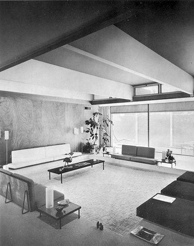 Paul Rudolph - The Cohen Residence Johnson House, Cambridge Massachusetts, Richard Neutra, Philip Johnson, American Interior, Corporate Interiors, Florence Knoll, Modernist Design, Vintage Interiors