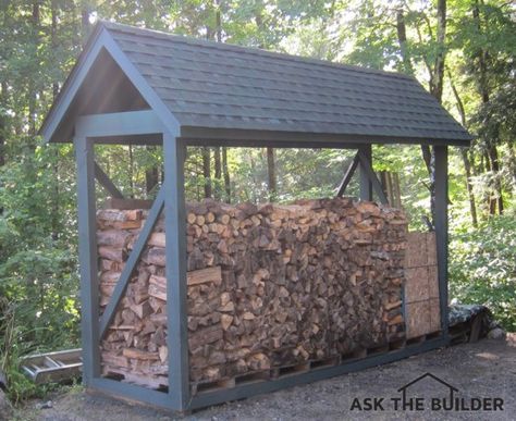 Quick Column Summary: Need a firewood shelter Don't cover with a tarp Airflow keeps wood dry Put a roof over firewood DEAR TIM: Winter is fast approaching. Last year I goofed up. I stacked my firewood outdoors like I see others do, but it rained on the wood, it froze up and then it snowed … Firewood Shelter, Firewood Storage Outdoor, Bbq Shed, Outdoor Firewood Rack, Wood Shed Plans, Firewood Shed, Making Furniture, Wood Storage Sheds, Outdoor Shelters