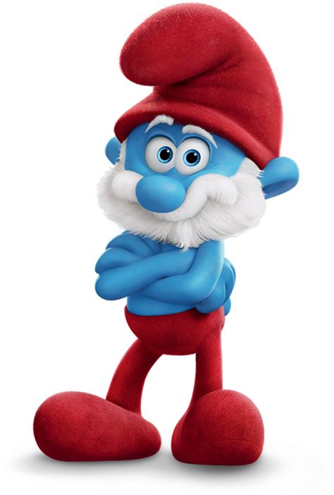 Papa Smurf, The Smurfs, Cartoon Character, Blue, White