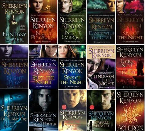 My all time favorite series: The Dark Hunter series by Sherrilyn Kenyon Dark Hunters Sherrilyn Kenyon, Sherrilyn Kenyon Books, Sherrilyn Kenyon Dark Hunter, Amazing Library, Supernatural Books, Sherrilyn Kenyon, Paranormal Books, Dark Hunter, Vampire Books