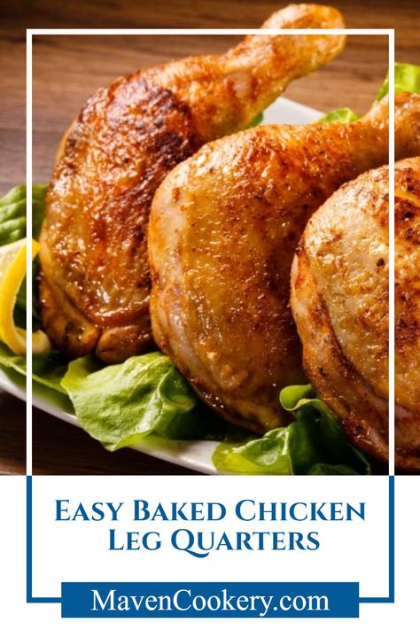 Are you looking for an easy, delicious, and budget-friendly meal for the whole family? Try Easy Baked Chicken Leg Quarters! This simple yet tasty dish will have your mouth watering as soon as it comes out of the oven. With minimal prep time and minimal ingredients, this will become a go-to family favorite. Oven Baked Chicken Leg Quarters, Baked Chicken Leg Quarters, Crispy Baked Chicken Legs, Chicken Leg Quarter Recipes, Oven Baked Chicken Legs, Juicy Baked Chicken, Leg Quarters, Chicken Leg Quarters, Bake Chicken