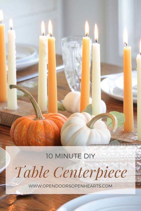 Easy Thanksgiving Centerpieces, Easy Diy Table, Birthday Photo Displays, Thanksgiving Centerpieces Diy, Pumpkin Tea Lights, Table Centerpieces Diy, Easy Fall Wreaths, Vintage Farmhouse Style, Easy Birthday