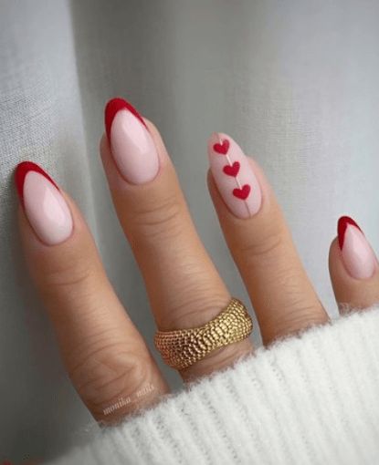 Unghie Sfumate, Milky Nails, February Nails, Smink Inspiration, Valentine Nails, Casual Nails, Makijaż Smokey Eye, Heart Nails, Fire Nails