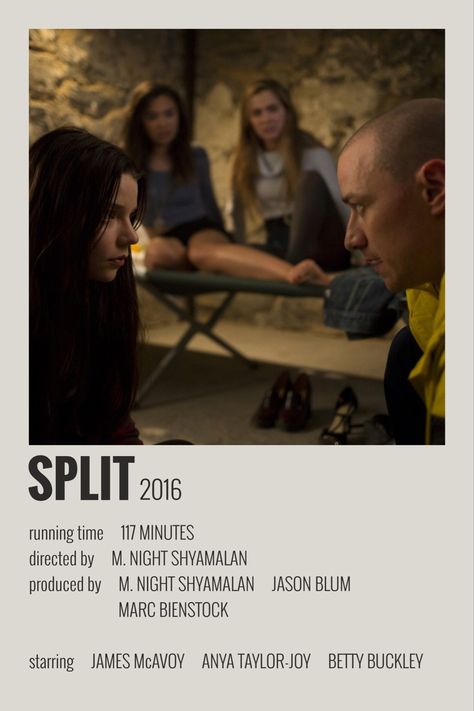 Split Movie Poster, Split Poster, Split Movie, Movies Minimalist, Psychological Thriller Movies, Movie Character Posters, Movie Recs, Hollywood Scenes, Iconic Movie Posters