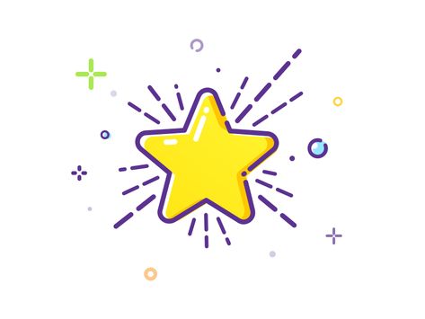 Shining star by Andrey Prokopenko Star Doodle, Star Logo Design, Small Icons, Star Illustration, Yellow Star, Learning Graphic Design, Pixel Perfect, Cute Stars, Star Logo