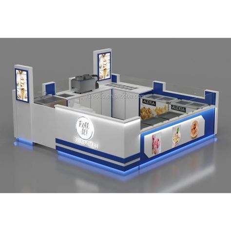 Custom Ice Cream and Sweet Kiosk Design Shopping Mall Fast Food Bubble Tea Kiosk Decoration Coffee Kiosk Cafe Bar for Sale Bubble Tea Kiosk, Kiosk Cafe, Ice Cream Kiosk, Coffee Kiosk, Mall Kiosk, Food Kiosk, Kiosk Design, Stall Designs, Modern Shop