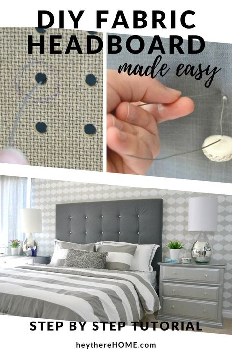 Fabric Bed Headboard, Diy Fabric Headboard, Cheap Diy Headboard, Diy Upholstered Headboard, Make Your Own Headboard, Make Your Own Fabric, Diy Tufted Headboard, Diy Bed Headboard, Headboard Tutorial